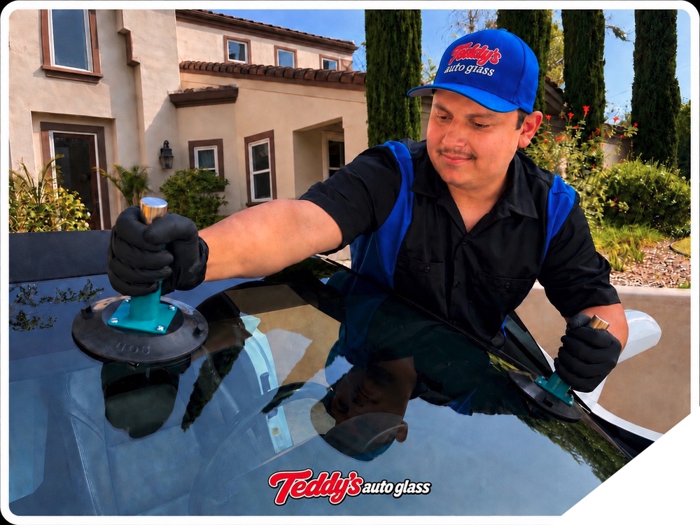 Windshield replacement technician